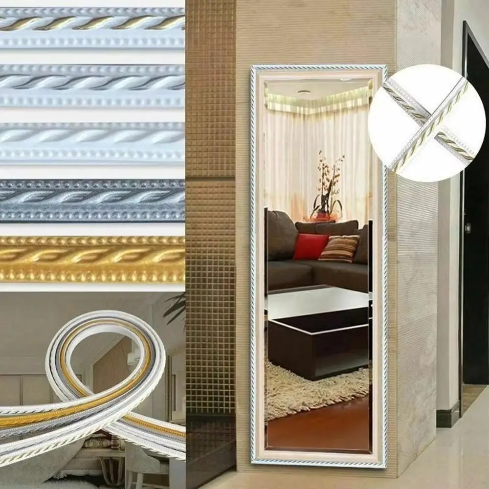 1mx12mm Wall Decorative Line Faux Embossed Waterproof Ceiling Baseboard Self-adhesive 3D Wall Stickers