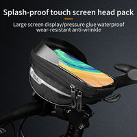 Cycling Bicycle Bike Head Tube Handlebar Cell Mobile Phone Bag Case Holder Screen Phone Mount Bags Case for 6.5 Inch Phone