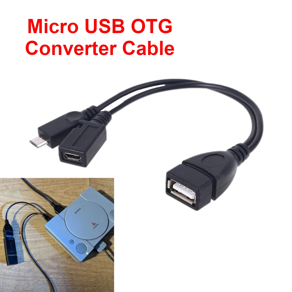 Micro USB Adapter Transfer Data Sync Host Power Y Splitter Converter OTG Cable Replacement for Andriod Phone