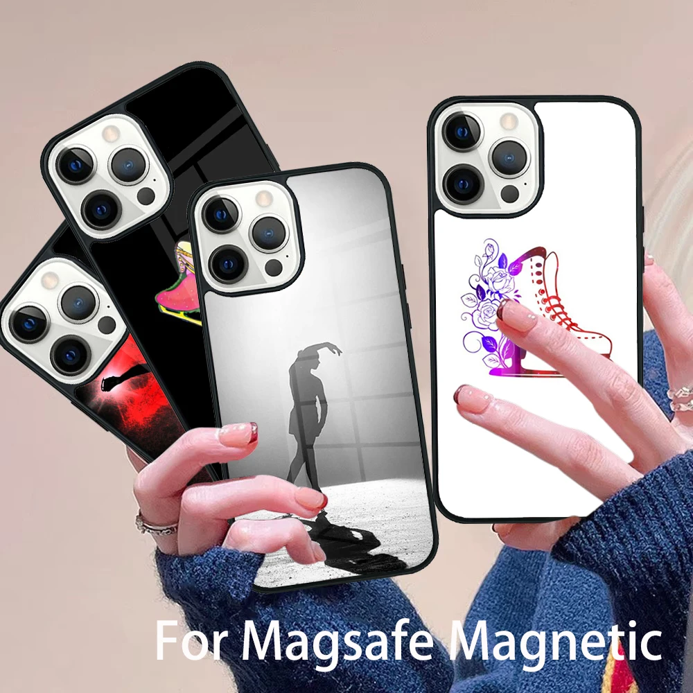 

Figure Skating Dance Phone Case Magesafe Magnetic Wireless Charge Cover For IPhone 16 11 12 13 14 15 Pro Max Plus Mini