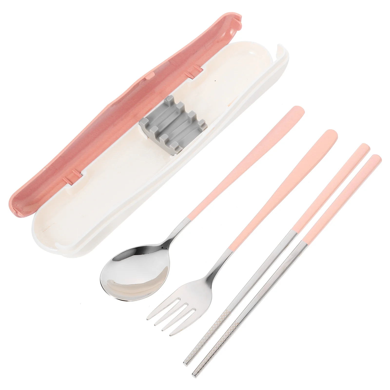 

1Set Travel Tableware Set Stainless Steel Fork Spoon Chopstick Compact Portable Outdoor Utensil Kit Dishwasher Safe with Storage