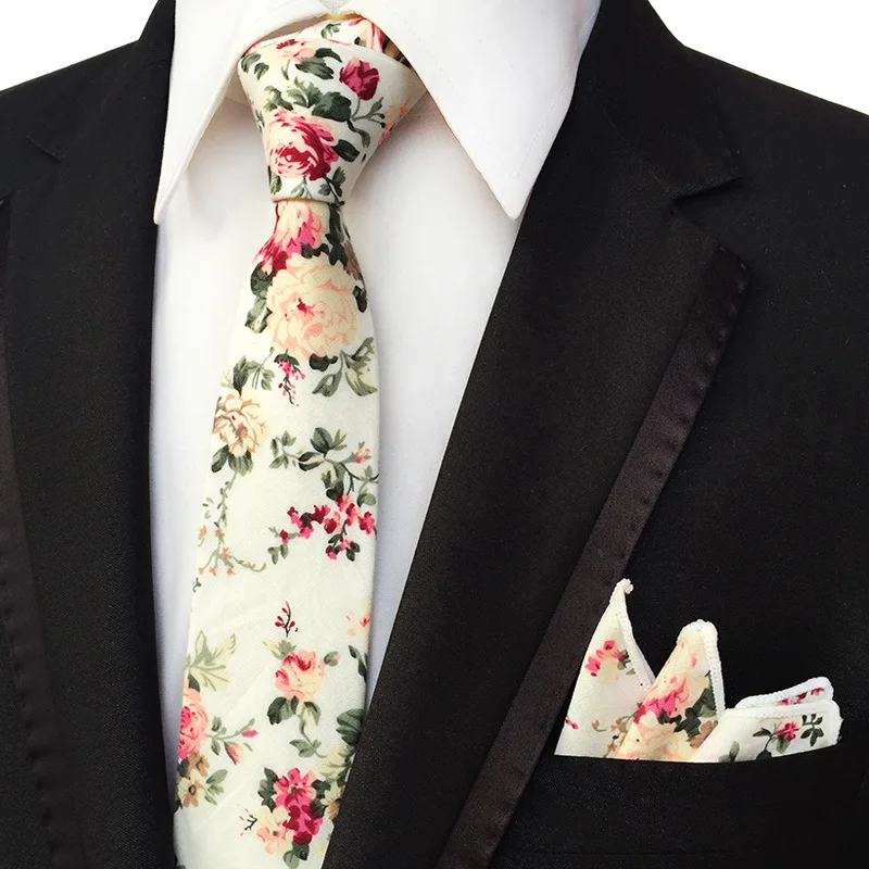 Cotton Floral Vintage Ties For Men Women 6cm Skinny Slim Neck Tie For Wedding Casual Party Men\'s Ties Flower Suit Necktie Cravat