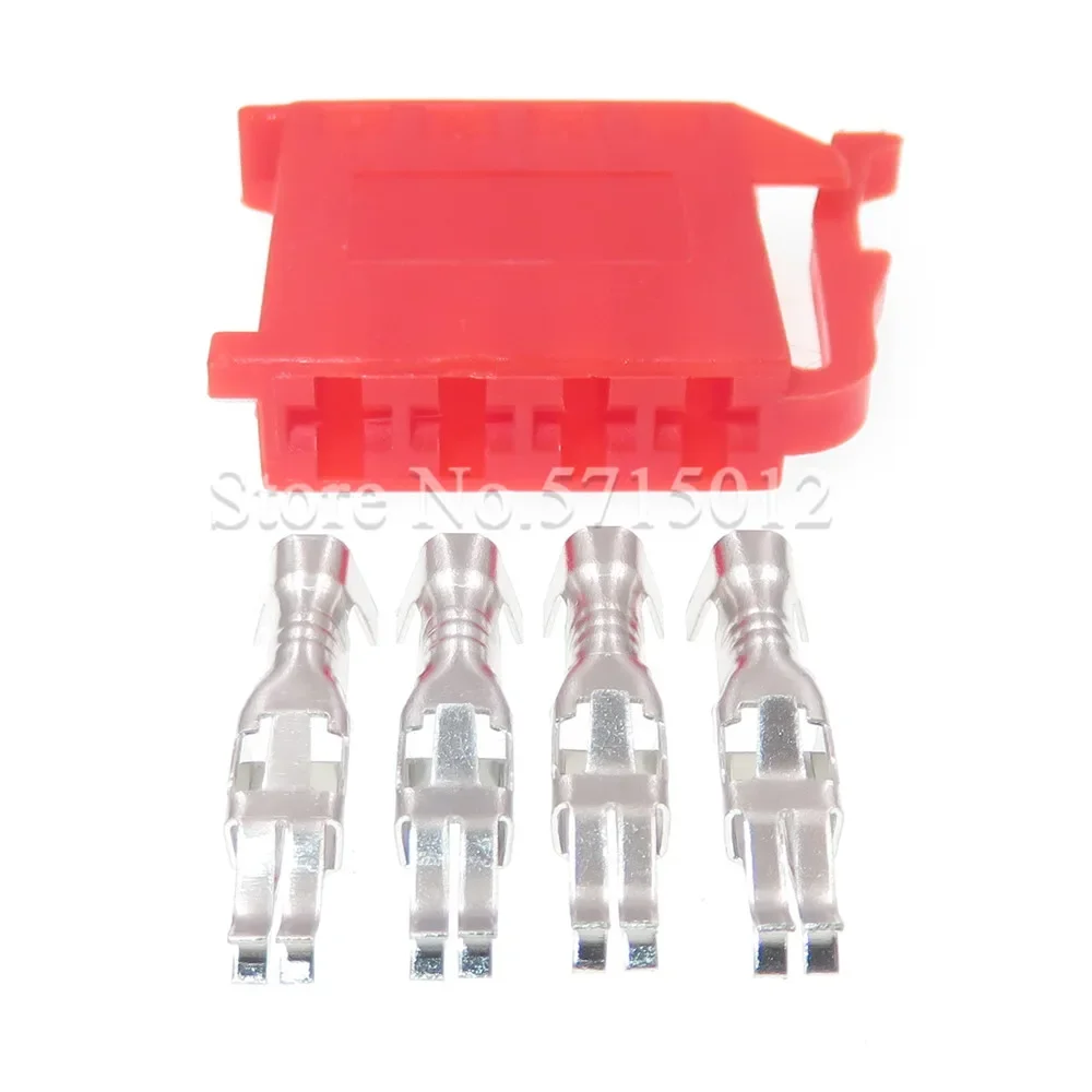 4 Hole 2.8mm Red Automotive Housing Connector With Pins Car Plug Wire Socket Auto Modification Accessories
