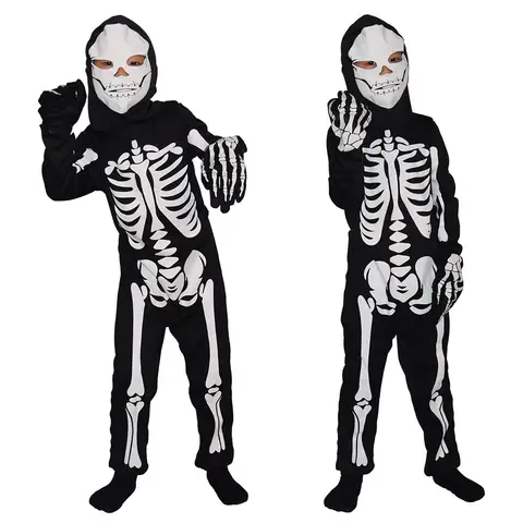 Boy Scary Zombie Cosplay Costumes Skeleton Skull Costume Suit Halloween Costume girl Carnival Party Dress Up Jumpsuits And Mask