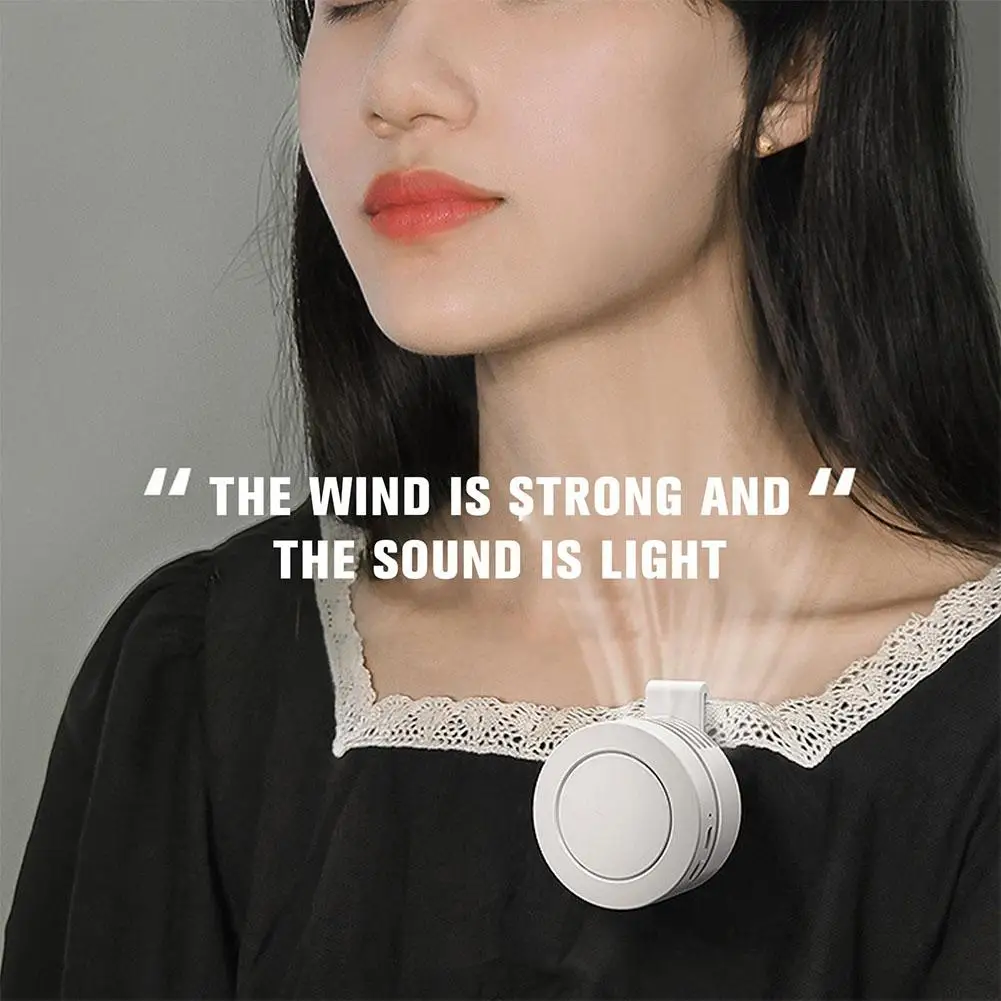 Mini Clip Fan Hangende Taille Nekventilator Meisje Elektrische Koelsnelheden Fan 3 Lucht Bladloze Lucht Draagbare Koeler USB Fan 900mAh Q6H9