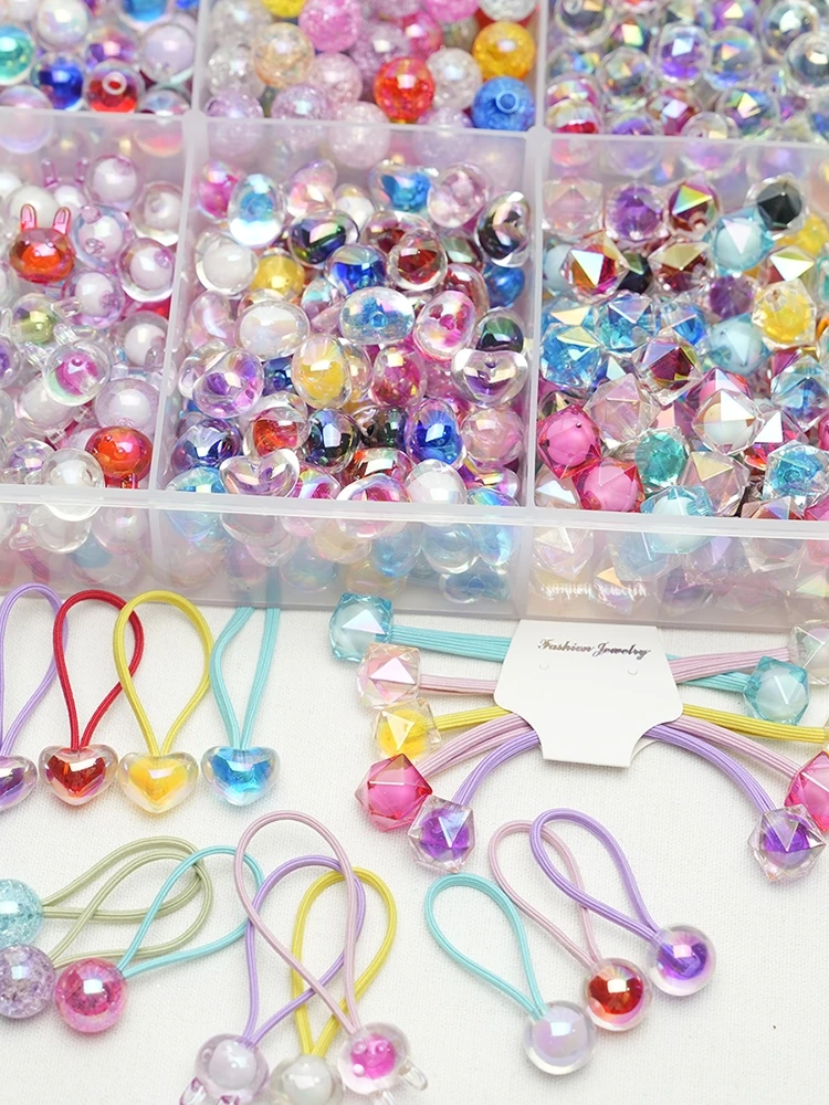 

Acrlc ромб Blo бусины средние бусины кролик сердце один отверстий концы бусины DIY резинка для волос аксессуары модные ювелирные изделия