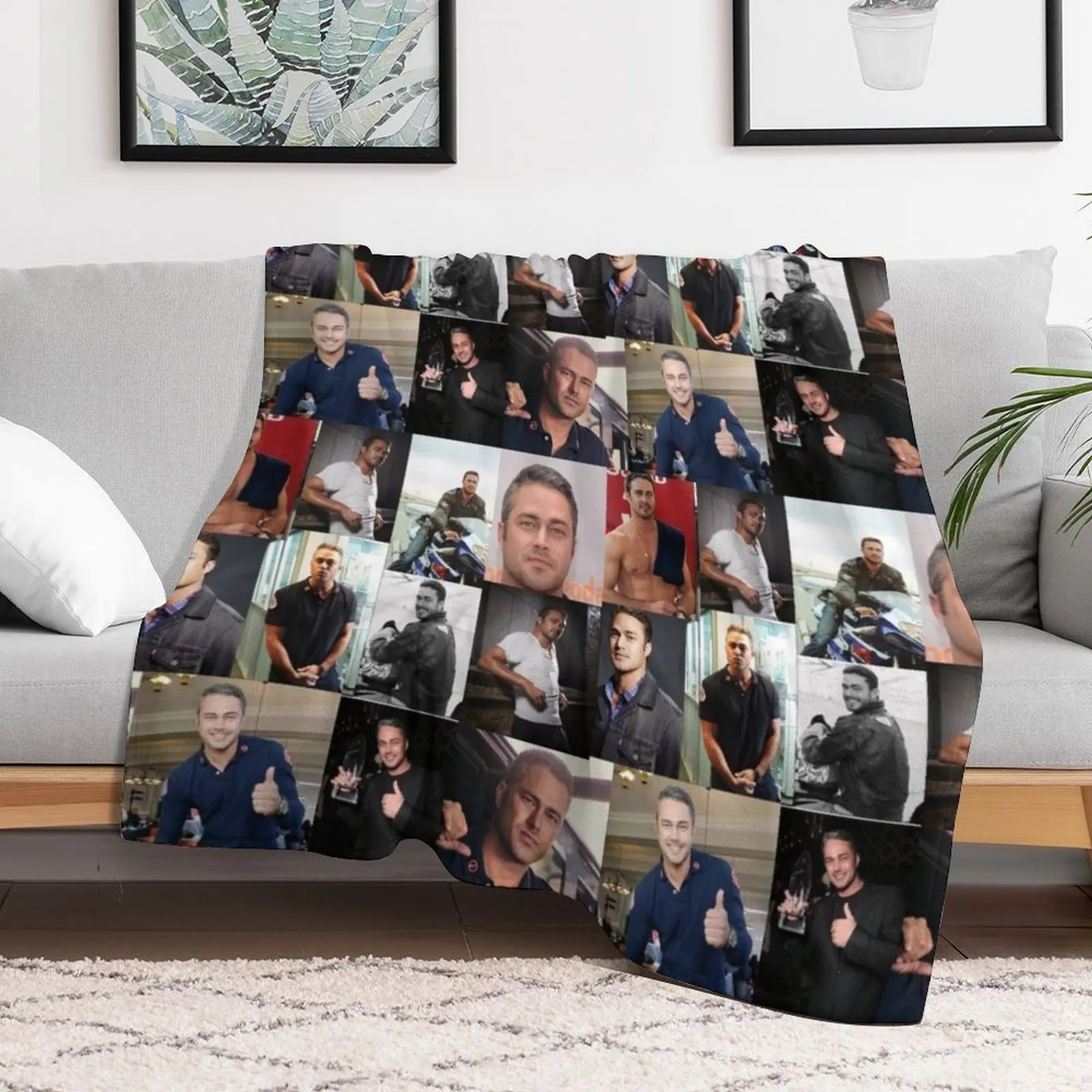 Taylor Kinney or Kelly severide Throw Blanket Picnic Hairy Blankets