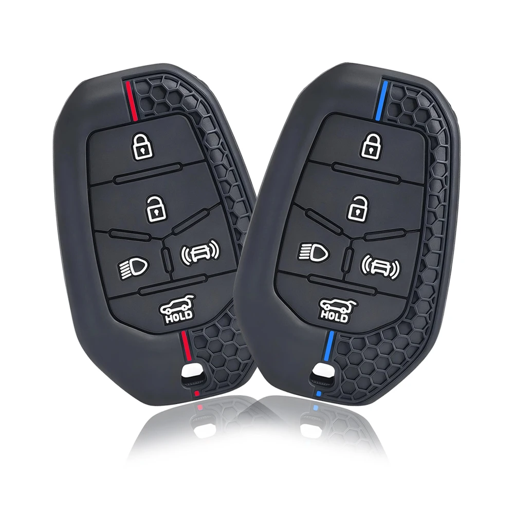For Ssangyong Rexton Y400 Y450 G4 2021 2022 5 Button Protector Holder Fob Accessories Silicone Car Remote Key Case Cover Shell