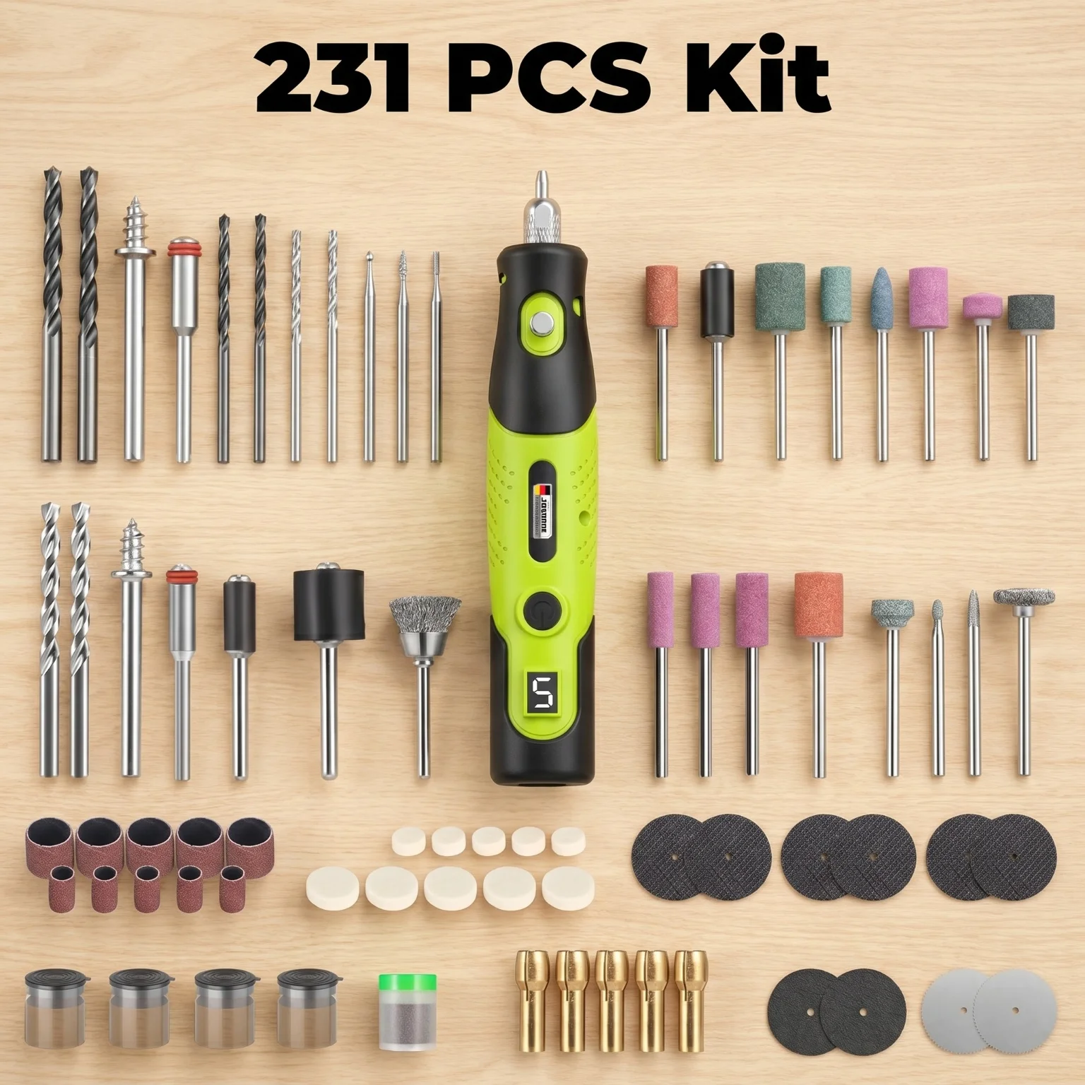 231Pcs Wireless Mini Electric Grinder Rotary Tool Kit 5 Variable Speed USB Rechargeable Engraving Pen for Wood Jade Metal Polishing Cutting Drilling Carving