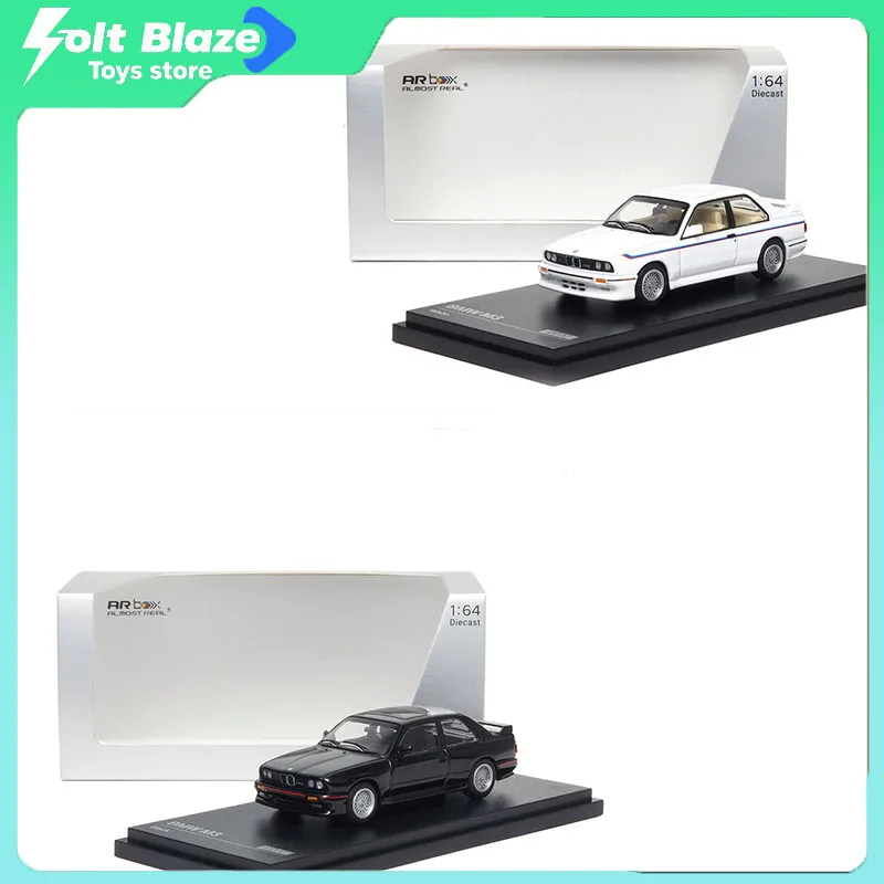 Casi Reale 1/64 BMW M3 E30 Modello di Auto in Lega AR Box Modello di Auto Nero Bianco Bmw Auto in Lega Camera Ornamento Auto da Collezione Regali per Ragazzo