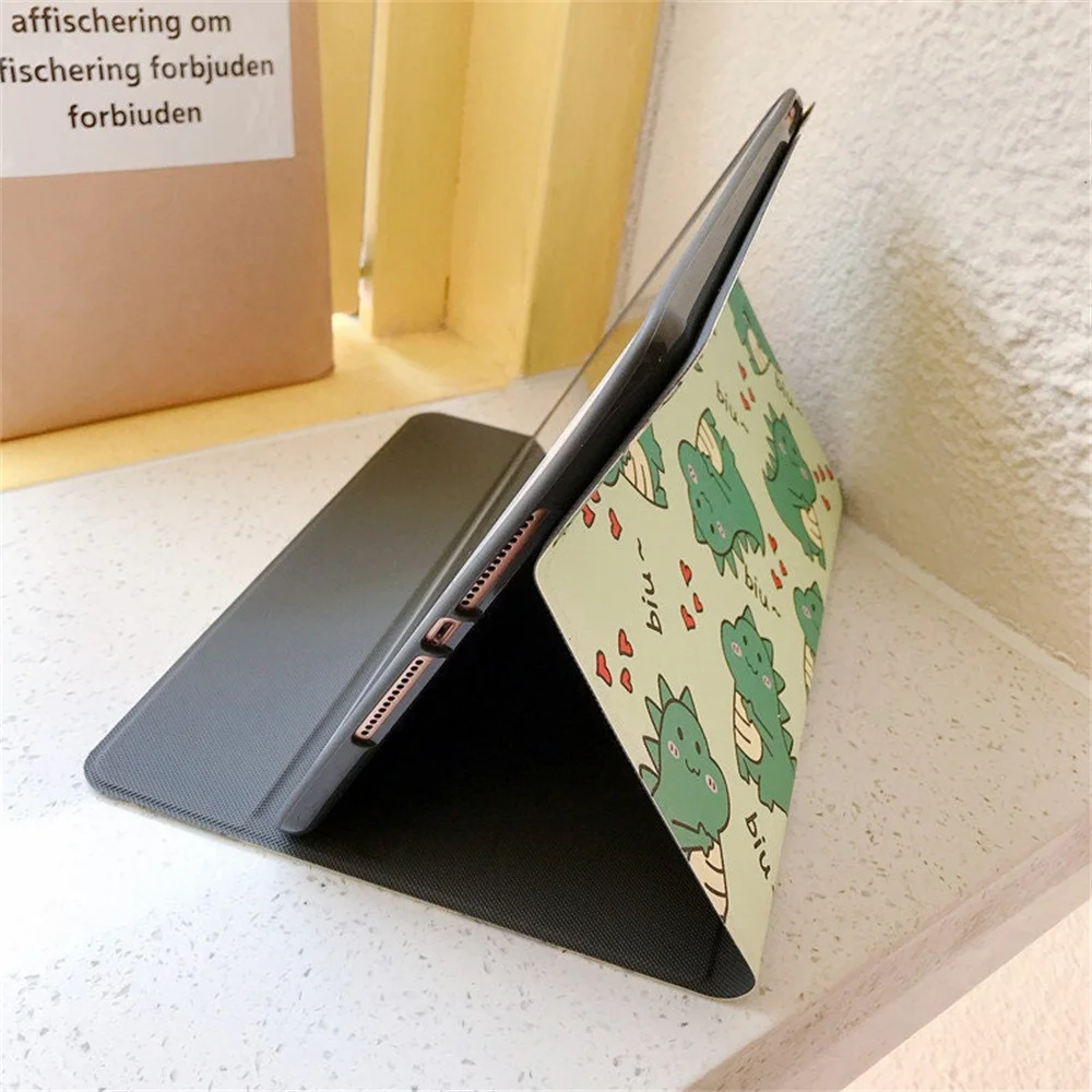 حافظة لجهاز ipad بشكل ديناصور لطيف مع حافظة حامل قلم رصاص لجهاز Apple Air 10.9 حافظة لجهاز iPad Pro 2020 حافظة لجهاز iPad 10.2 11 12.9in 2021 Mini