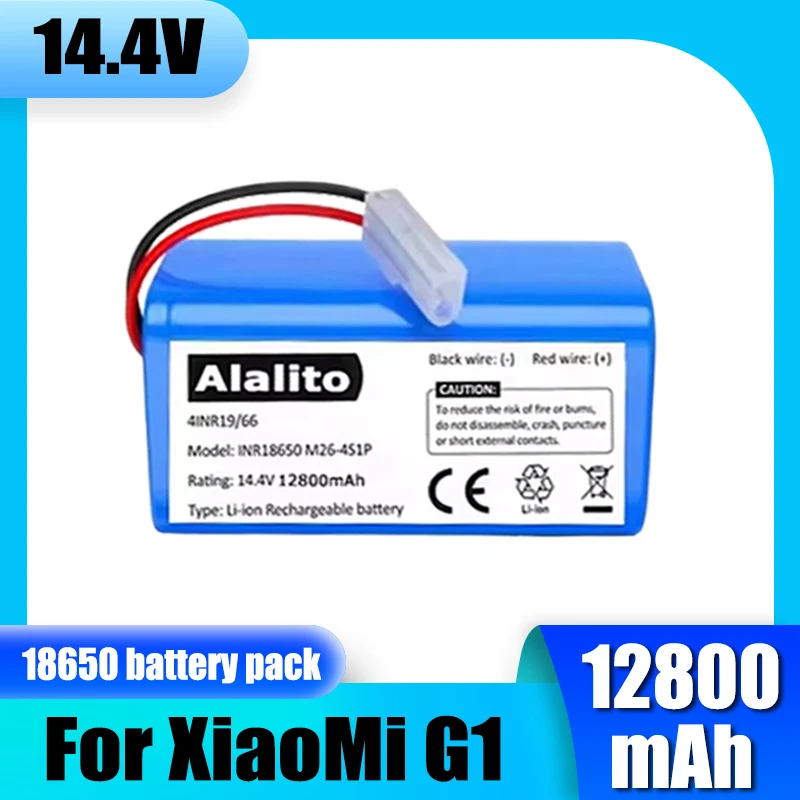 14.4V 12800mAh, 4S1P lithium battery, for Xiaomi Essential G1 MJSTG1, SKV4136GL robot vacuum cleaner