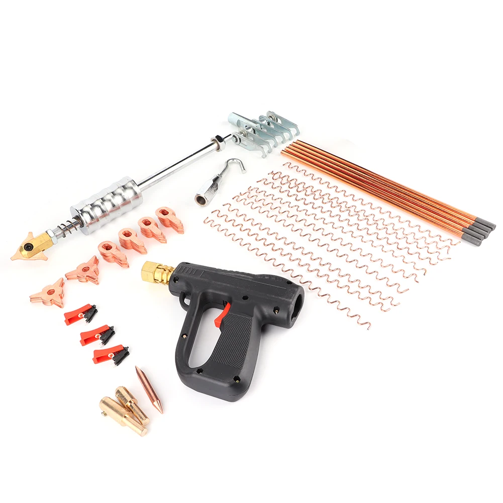 86pcs Dent Puller Stud Welder Kit Auto Car Spot Repair Device Stud Welding Hammer Gun Tool Car Body Repair Car Dent Removal Kits