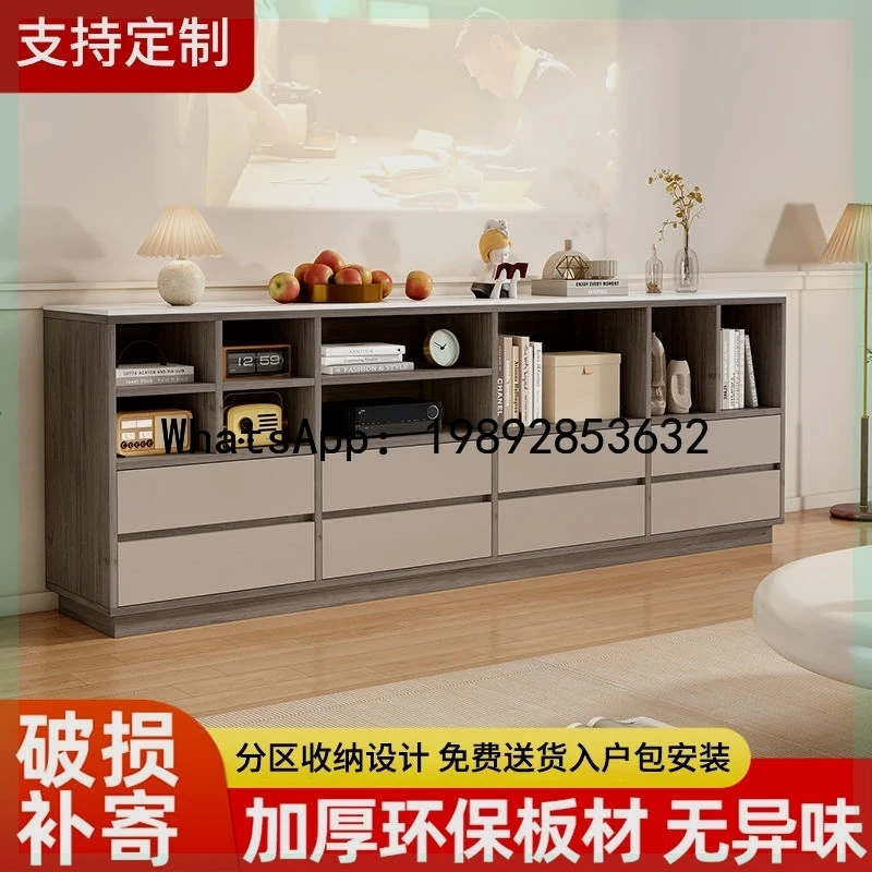 XL Light Luxury Rock Slab TV Cabinet Living Room Combination Storage Cabinet Simple Home Grid Cabinet