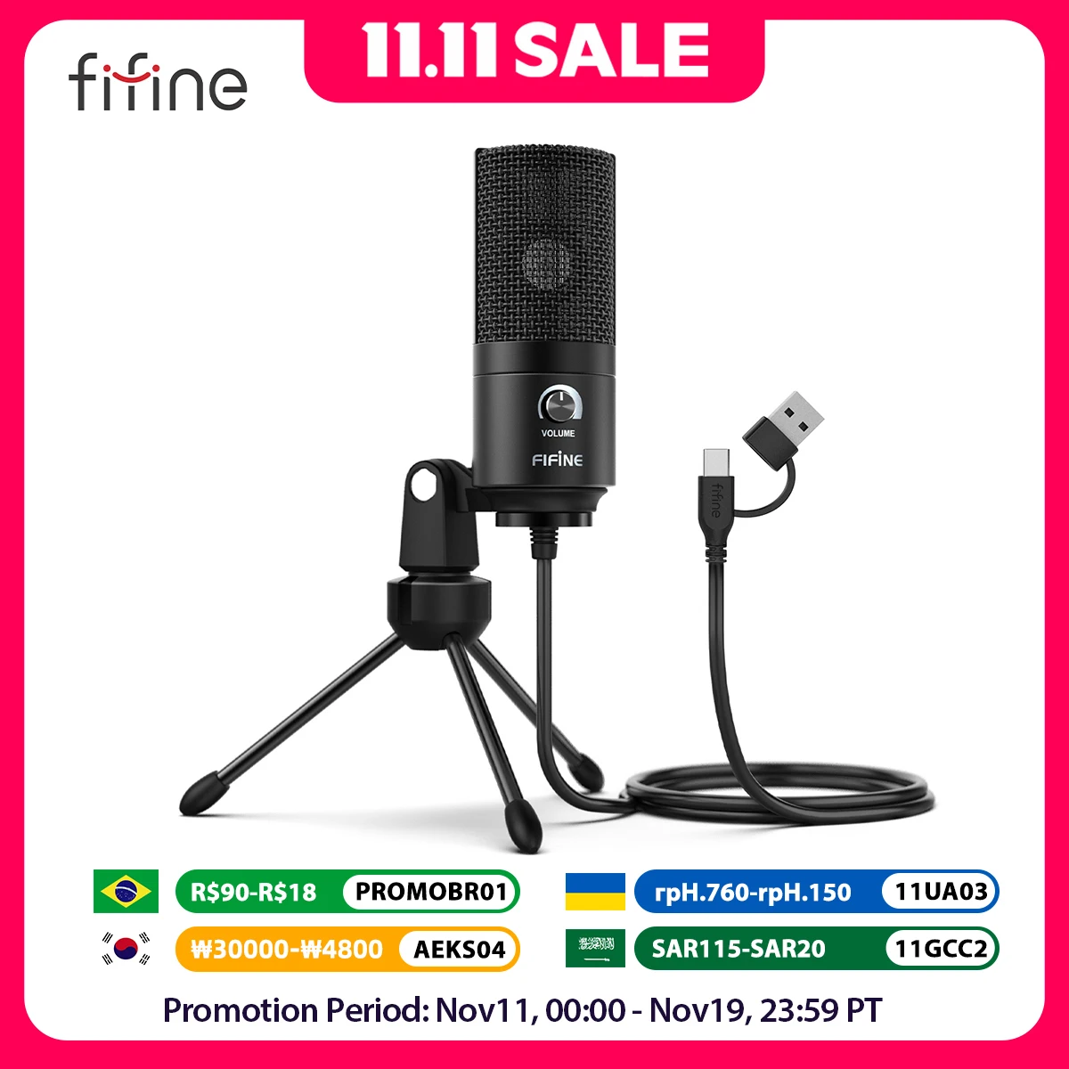 K669B Le microphone USB FIFINE qui révolutionne les enregistrements maison sans compromis