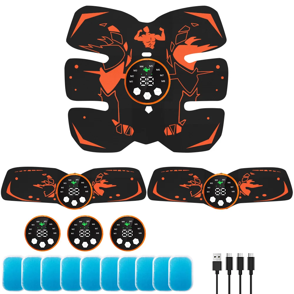 EMS Muscle Stimulator Ab Toning Belt Portable Body Shaper - Rechargeable Smart Device for Home Fitness Muscle Toning