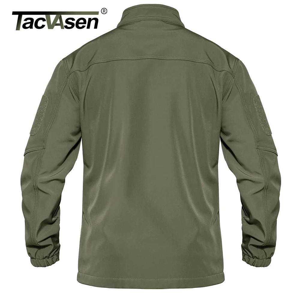 TACVASEN Men's Winter Soft-shell Fleece Jacket Windproof Warm Hiking Coat Wear Resistance Full Zip Up Working Outerwear