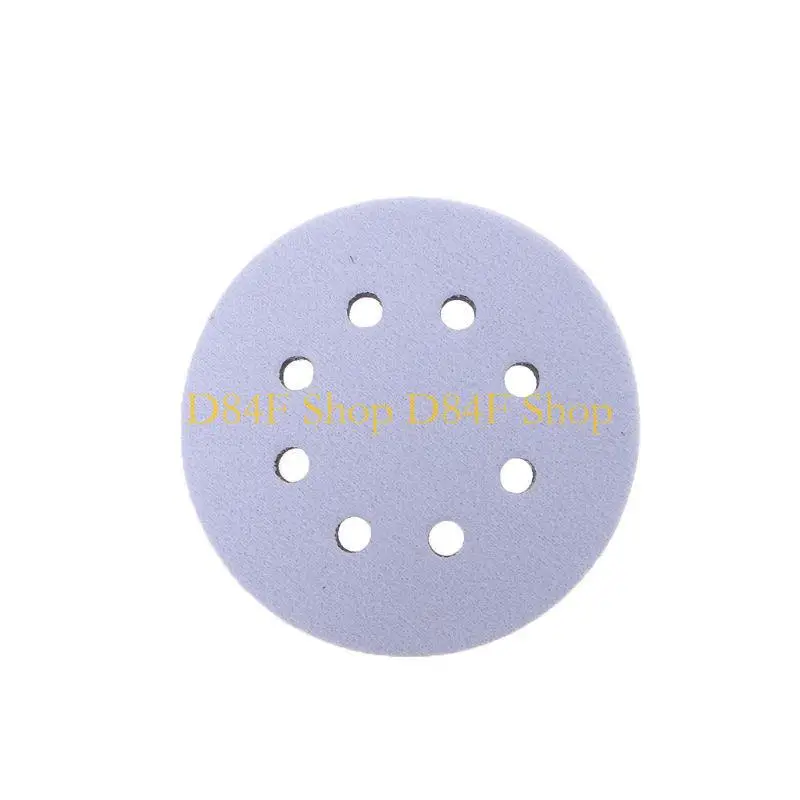 

D84F 8 Hole Sponge For Sanding Pads Hook & Loop Flocking Cushion Polishing Buffering Pad Self-adhesive Disc Durable