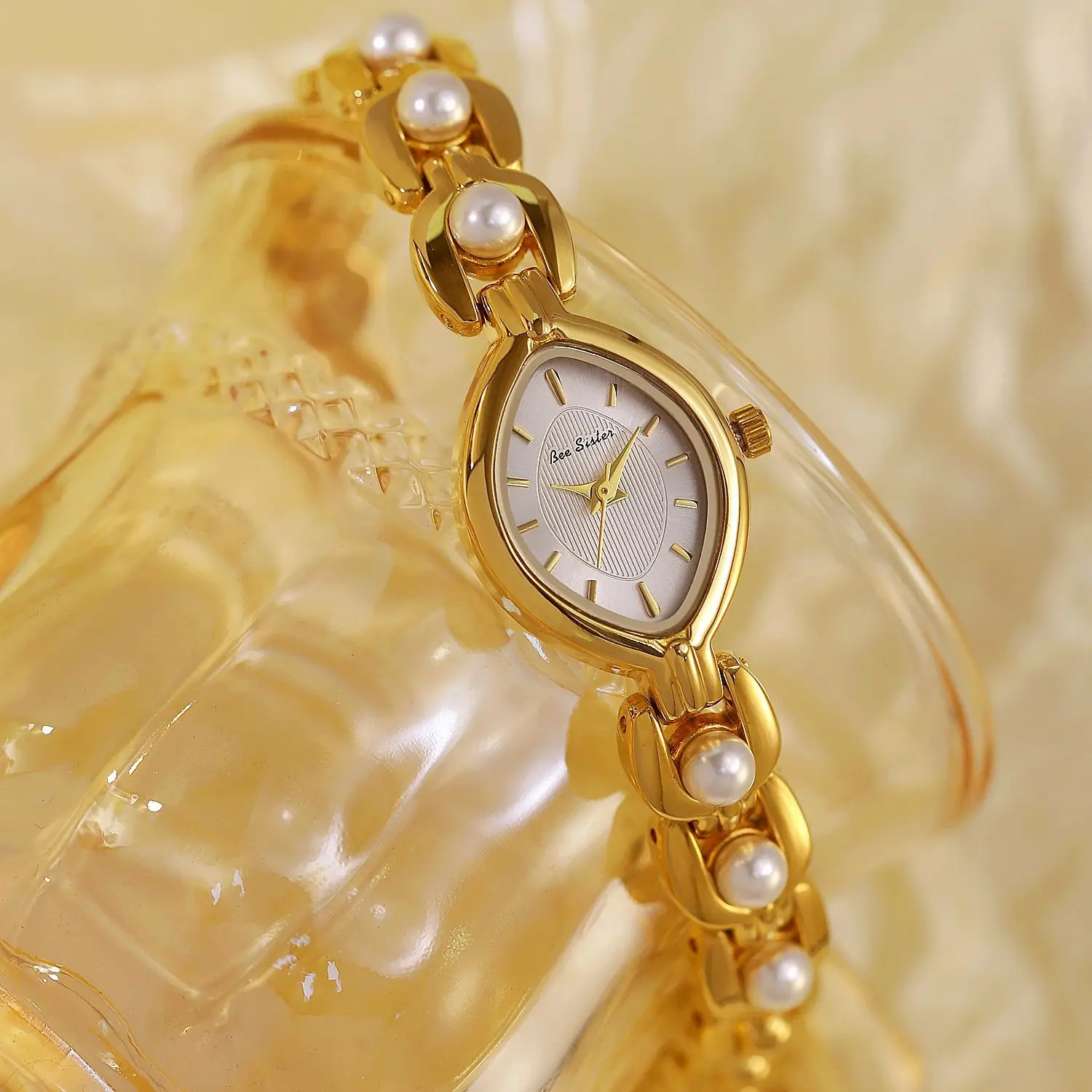 New High end WatchWomen Watch Vintage Luxury Brand Pearl Bracelet Temperament Waterproof Ladies Fashion Quartz Wristwatches Gift