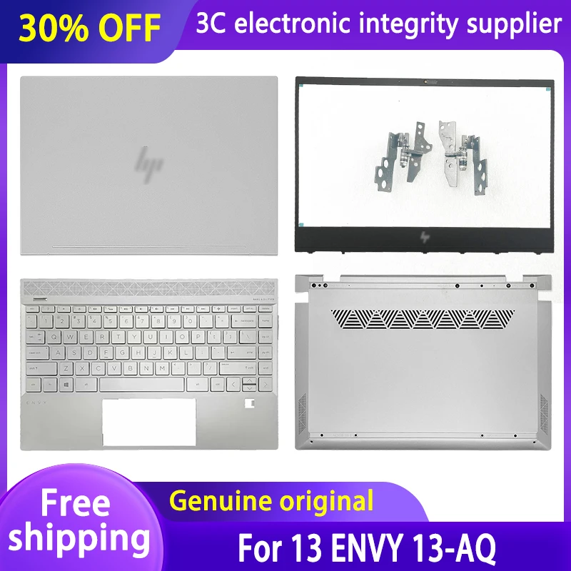 New Laptop Case for HP ENVY 13 13-AQ TPN-W144 LCD Back Cover/Front Bezel/Palmrest Keyboard/Bottom Case Top Upper Housing Silver