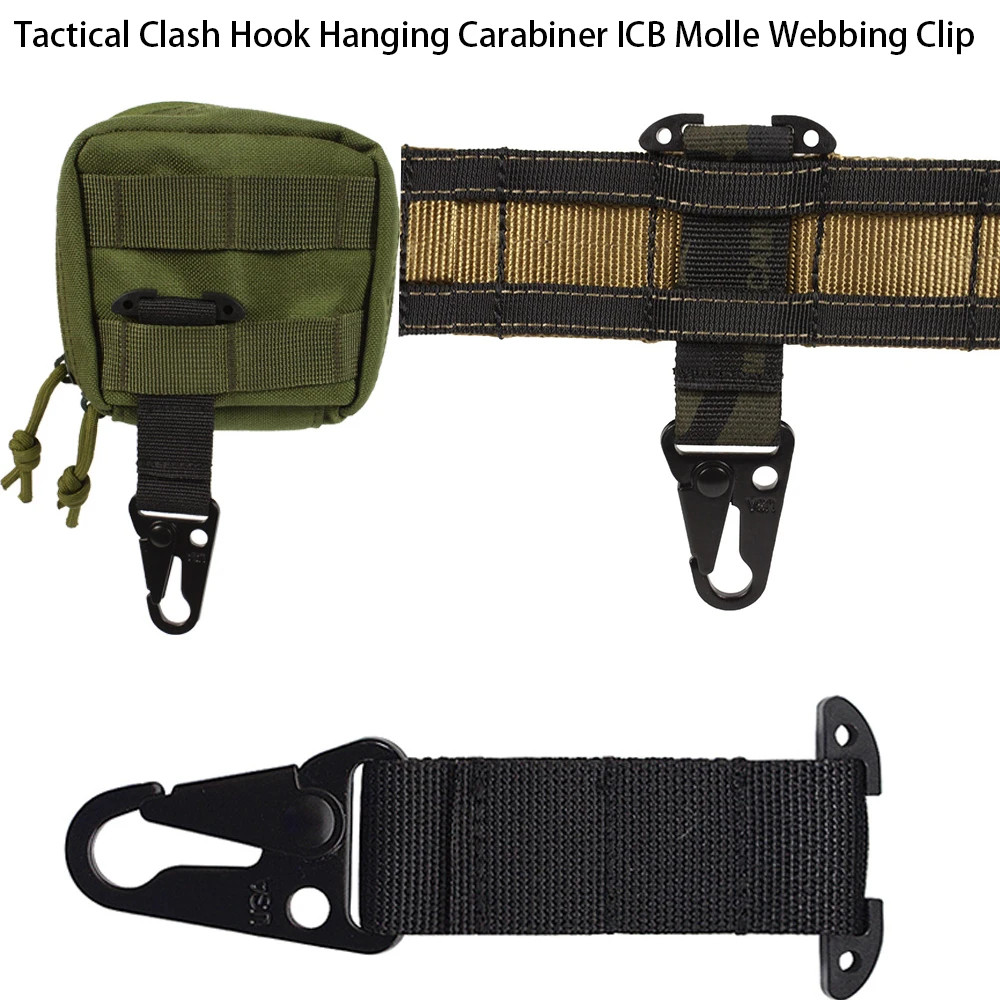 Tactical Clash Hook Hanging Carabiner ICB Molle Webbing Clip Olecranon Outdoor Hunting Vest Cummerbund Metal Belt Accessories