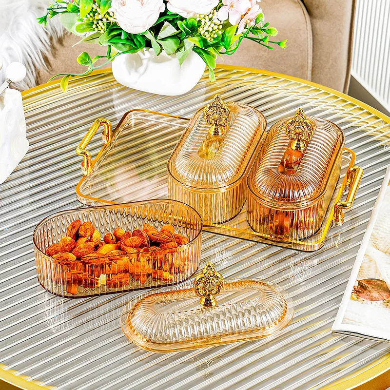 Leichter, luxuriöser 3-stöckiger Obstteller im europäischen Stil: Beliebter Heimgebrauch für Süßigkeiten, Desserts, Couchtische/Wohnzimmer,