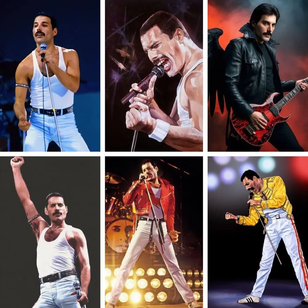 Full Square Freddie Wall Mercury Art Diamond Painting Live Concert Icon Cross Stitch Diamond Embroidery Fan Merchandise Gifts