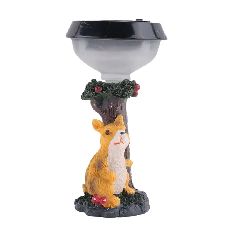 LED Solar Light Resin Figurine Light Outdoor Garden Lawn Lamp Yard Art Ornaments Elf Animal Cute Decorative Lamp Durable-