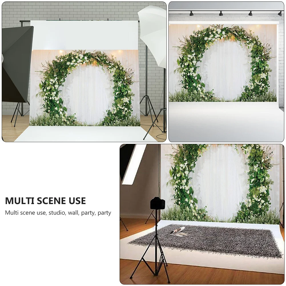 

Flower Wreath Pattern Background Cloth High Resolution Printed For Wedding Valentine Party Photo Booth Photography Studio