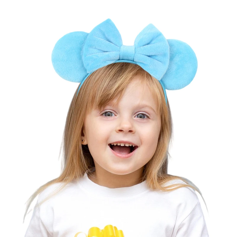 Weiße Perlen-Mausohren-Stirnbänder für Frauen, Farbige Weiche Baumwoll-Haarschleifen, Mädchen-Haarband, Kindergeschenk – Detail 11