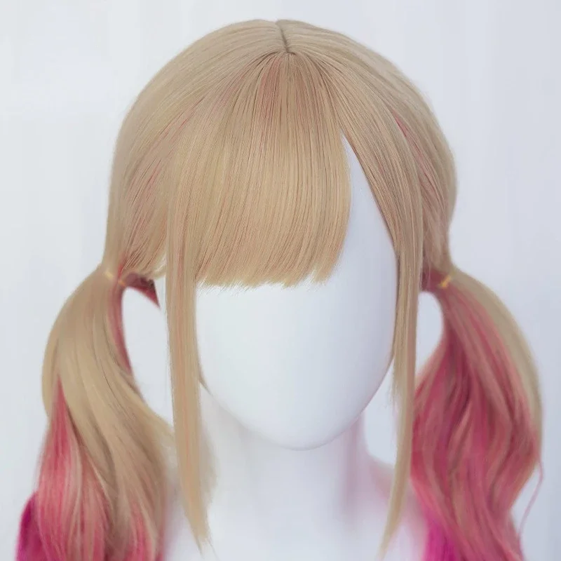 Anime Wig Dressing Doll Falling in Love Cosplay Kita River Haimun Cat Lady Long Curly Hair Blonde Pink Gradient Wig