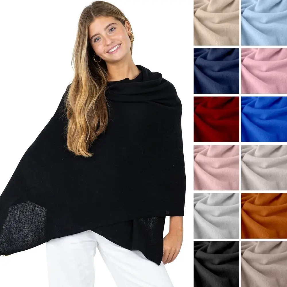 Luxurious Cashmere Blend Shawl, Knitted Travel Wrap, Pashmina Stole, All-Season Accessory for Women
