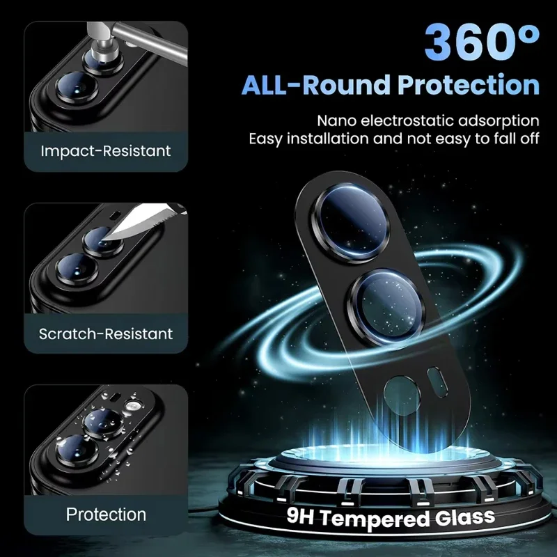 Metal Matte Tempered Glass Camera Protector For IPhone Duo 2026 Lens Film Full Cover 360 All-round Protection Anti-scratch