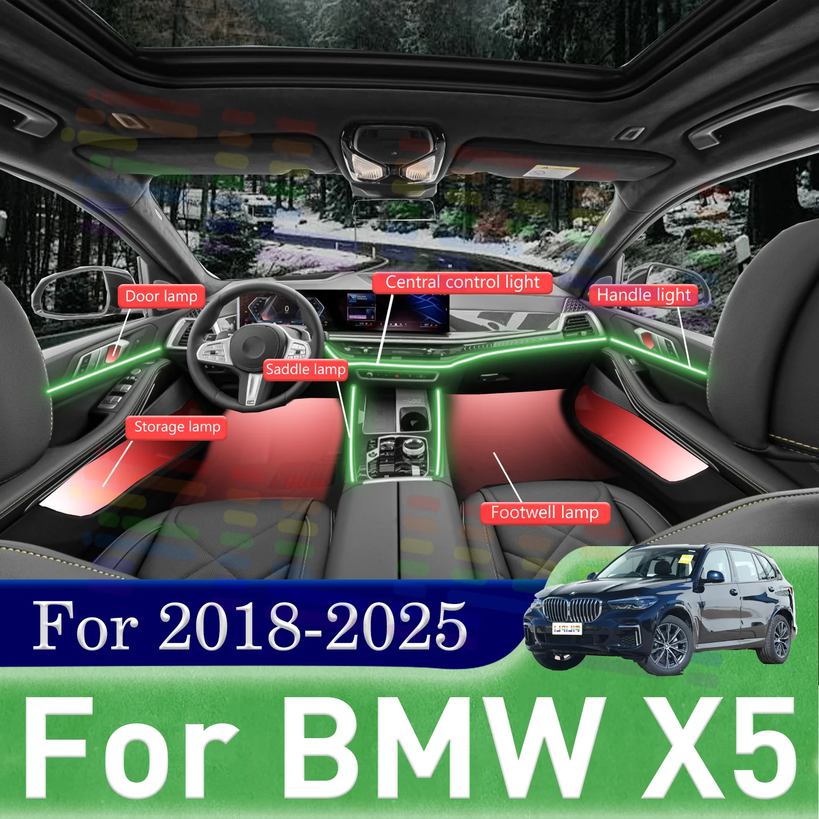 

For BMW X5 F15 G05 Make Sunset Drives More Romantic with Hidden LED Light Strips for Car Interiors Featuring 64 Warm Hues