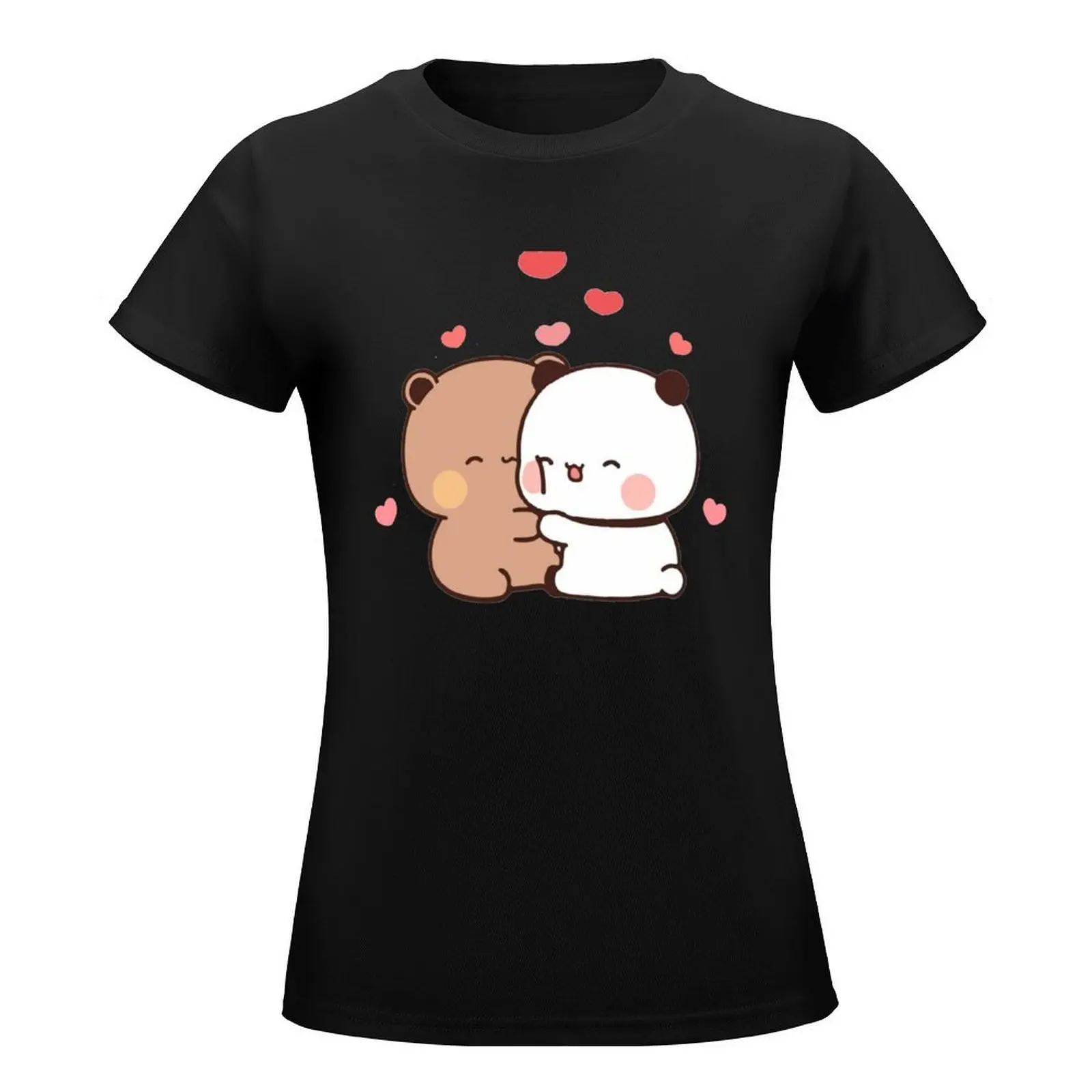 peach and goma mochi bear Couple taking a cute selfie T-Shirt female Female clothing lady clothes workout shirts for Women