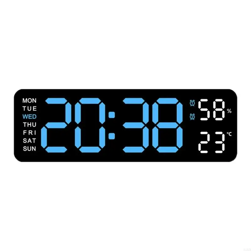 NONE 62 Große digitale Wanduhr 9 -Zoll -LED -Wecker Großbildscheibe Kalendertemperatur 7
