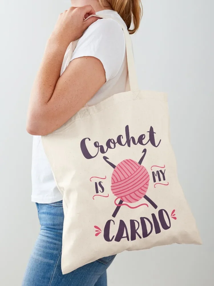 Crochet Is My Cardio Tote Bag Women's shopper Beach bag Shopper handbag Tote Bag