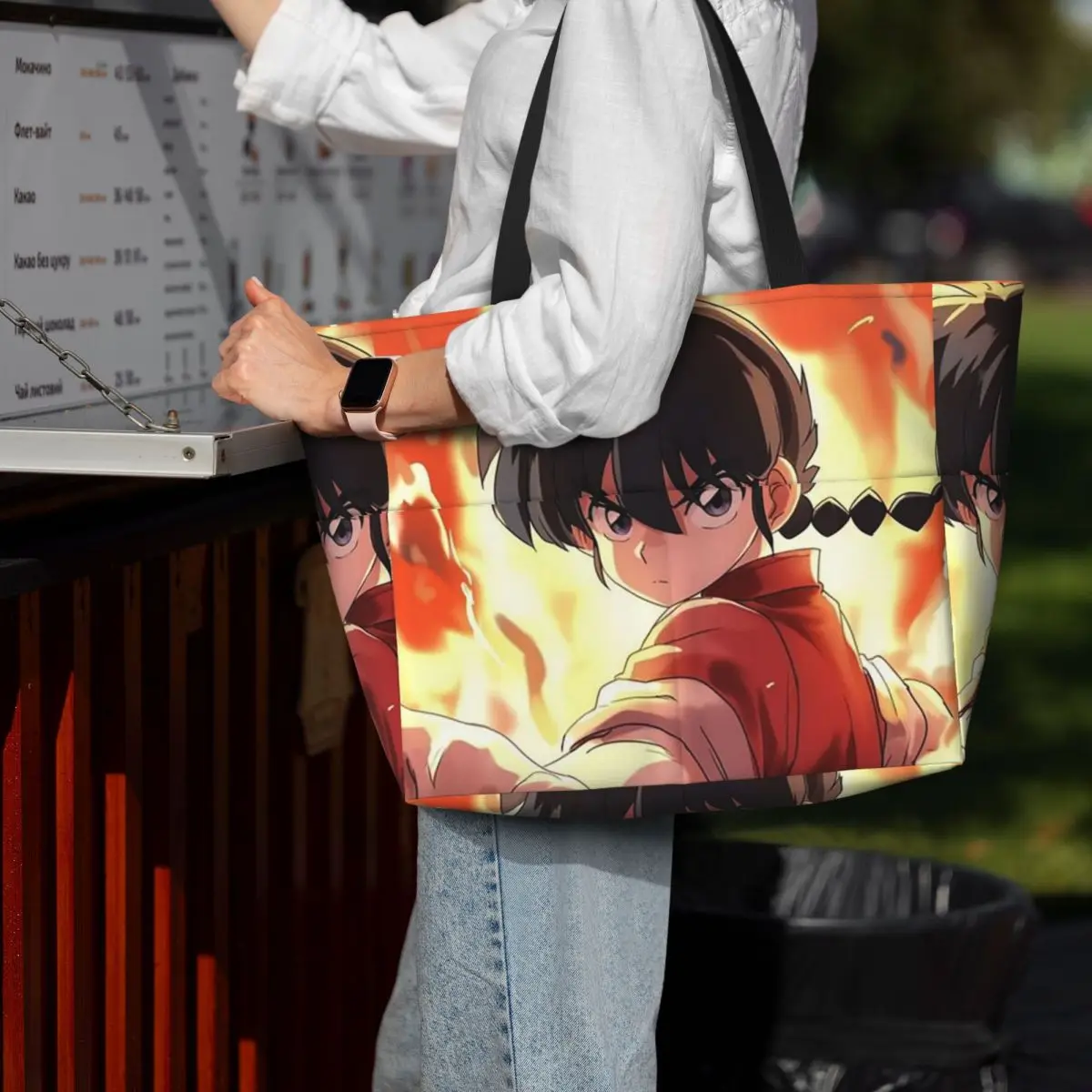 Ranma 1/2 Saotome Pig Girls Beach Tote Bag Sport Gym Yoga Duffle Large Tote Bag Women Travel Bag Fitness bag