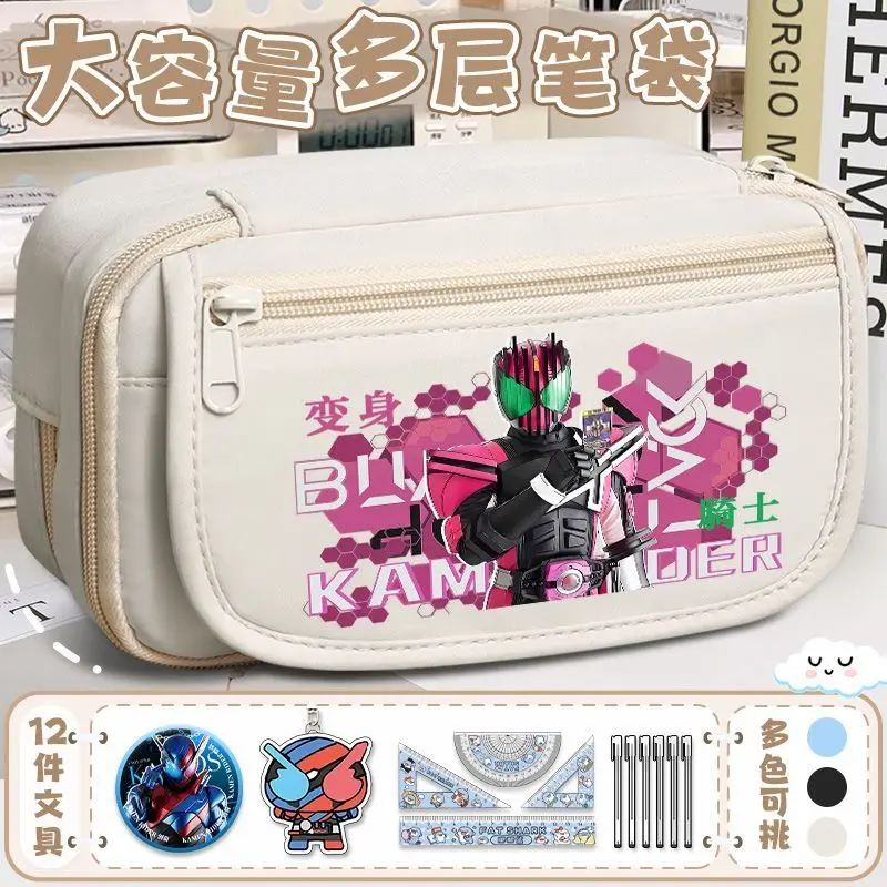 Neues Masked Rider Federmäppchen mit großem Fassungsvermögen, hohem Farbwert, personalisiertem Cartoon-Design, mehrschichtigem Fächersystem für Schüler, Schreibwarenbox – Detail 4