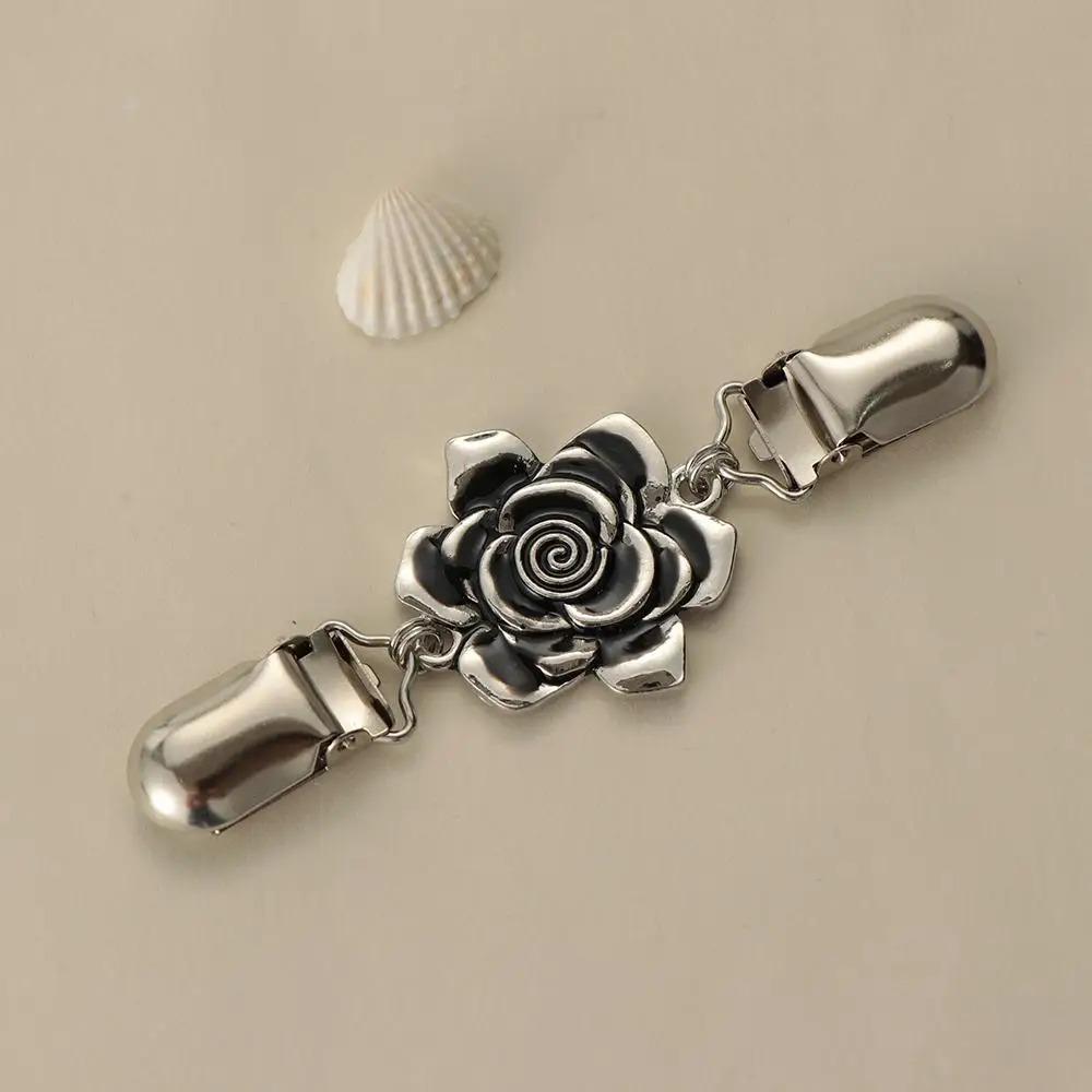 Charm Gift Fashion Shirt Collar Flower New Rhinestone Sweater Blouse Pin Duck Clip Clasps Cardigan Clip Shawl Brooch