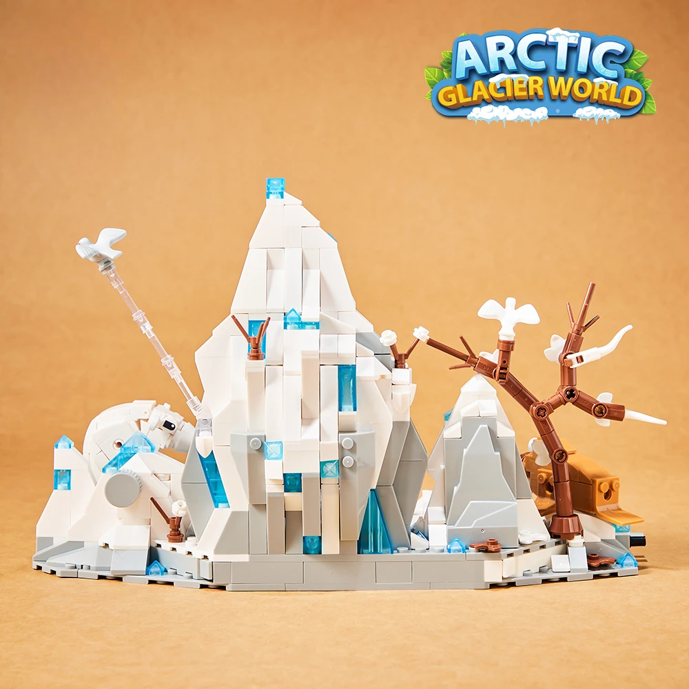 Movie Scene Environment Arctic Glacier World Moc Building Blocks Technology Idea Bricks Toys Set Christmas Gifts Desktop Toys