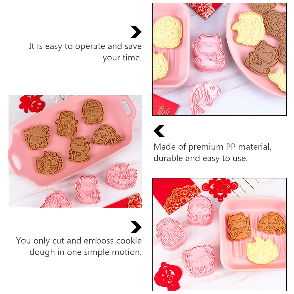 

Diy Cookie Molds New Year Theme Baking Tools Premium Pp Material Easy To Use For Cookies Fondant Cheese Pancake