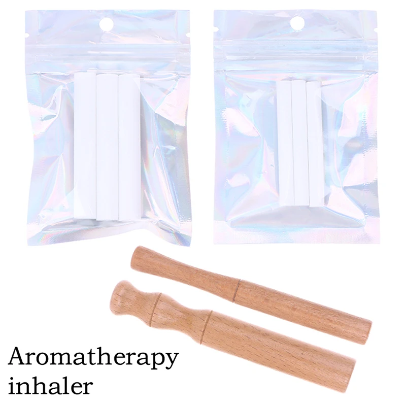 Inhalador de aromaterapia para aceites esenciales, inhalador para dejar de fumar, difusor Personal de madera para aceites esenciales con varillas de fibra