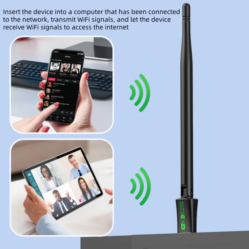 AX900 WIFI6 USB محول 900Mbps بلوتوث 5.4 ثنائي النطاق 2.4/5G محرك استقبال الشبكة المجانية، مناسبة للكمبيوتر ويندوز 10/11 #6