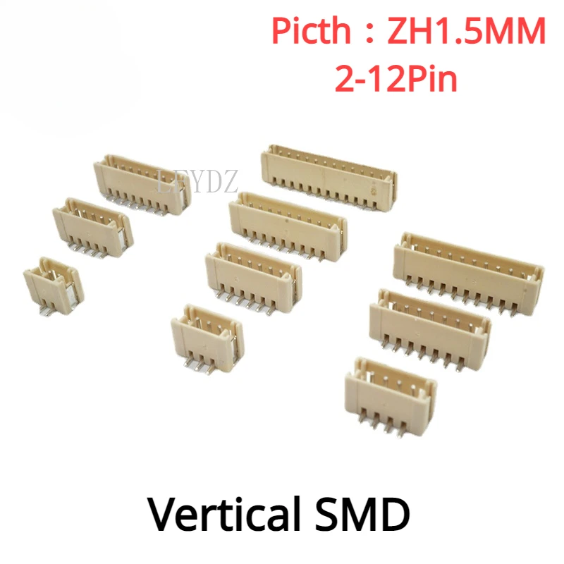 

20Pcs/lot Picth 1.5mm Vertical Sticker plug Zh1.5mm Vertical Patch Socket 2P/3P/4P/5P/6P/7P/8p-12p Connector Socket