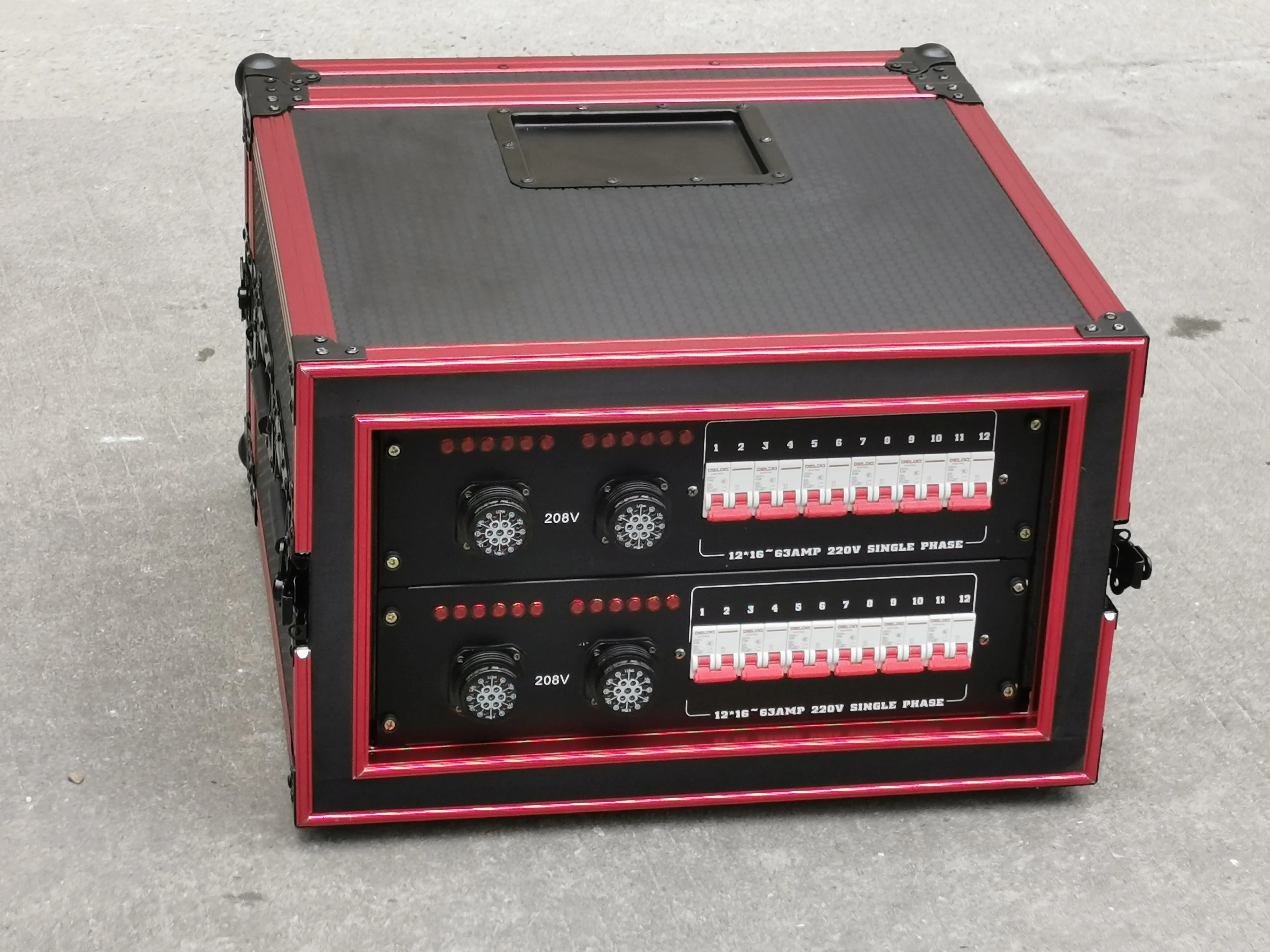 Multi-function power meter 6U 400A Socapex y Edison Power Distribution Box with each output has breaker power distributor