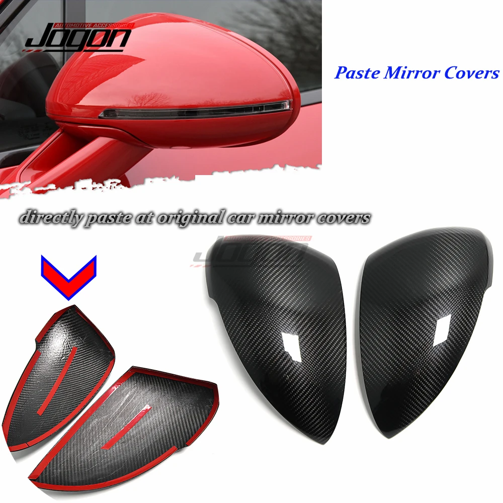 

JOGON Carbon Fiber Exterior Side Wing Rear Mirror Caps Rearview Mirror Cover Trim For Porsche Macan 2014-2023