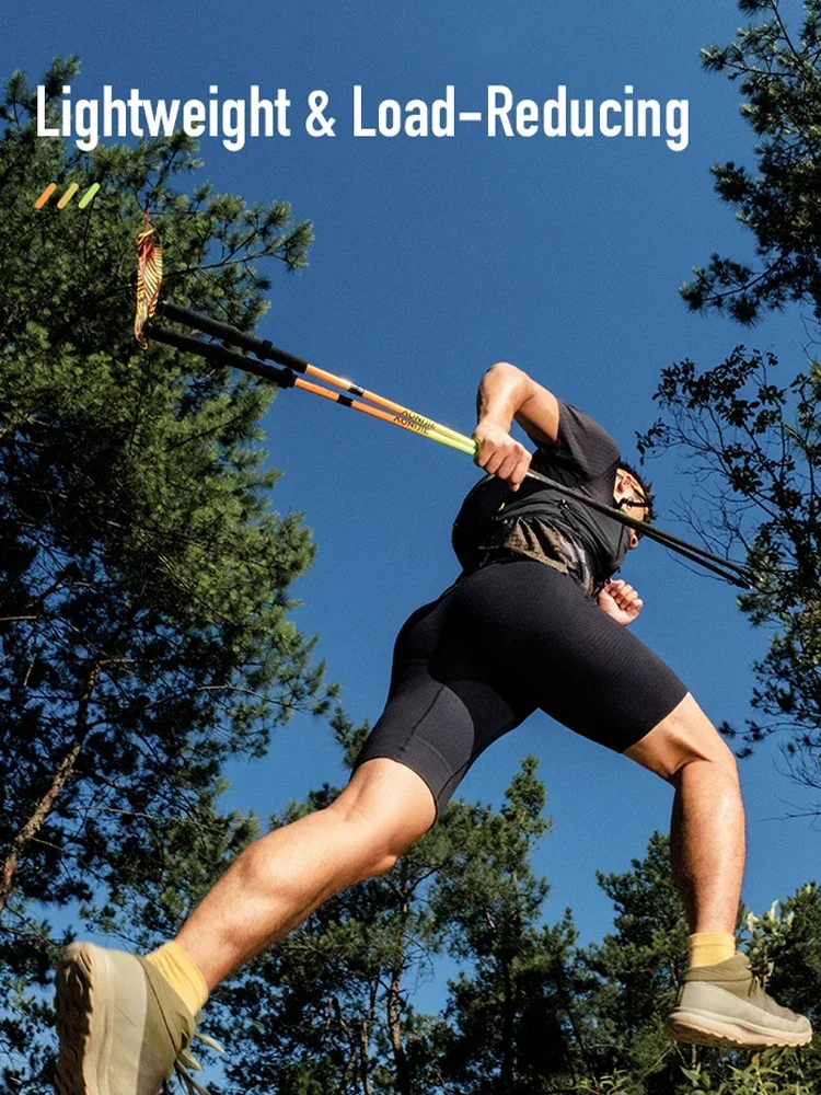 ไม้เท้าคาร์บอนไฟเบอร์ AONlJlE E4204 จำนวน 2 ชิ้น สำหรับเดินป่า พับได้ เหมาะสำหรับผู้หญิงและผู้ชาย