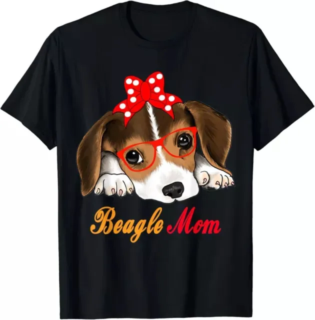 Dog Lover Gifts Bow Tie Glasses Funny Cute Beagle Mom Gift Tees S-3XL