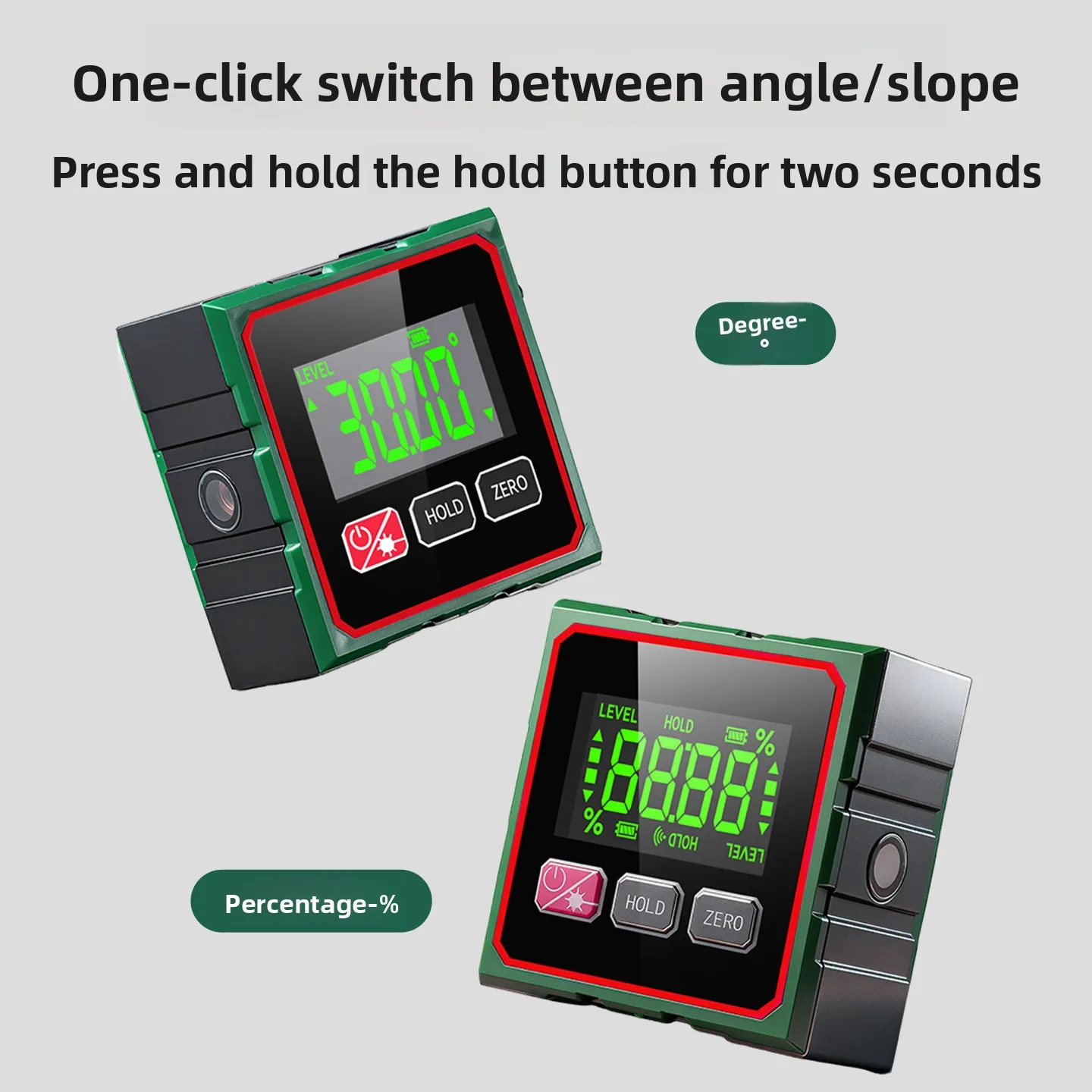 

High Precision Laser Digital Inclinometer - 360° Magnetic Intelligent Electronic Angle Meter